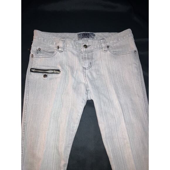 DAANG GOODMAN TRIPP NYC GRAY WASHED ZIP ACCENT JEGGING SKINNY JEANS Size 11 - Picture 2 of 15